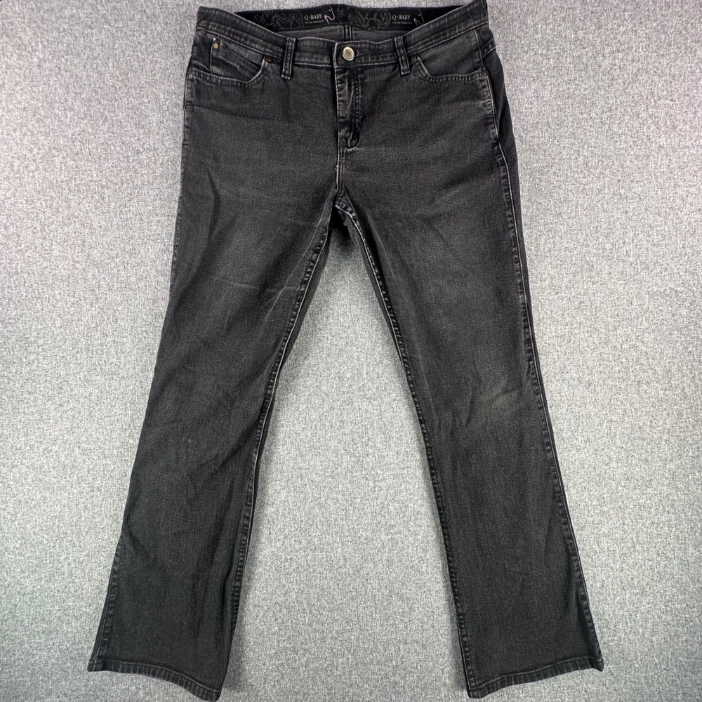 Wrangler Jeans Women 15/16x34 Q-Baby Ultimate Riding Black Bootcut Stretch GOOD